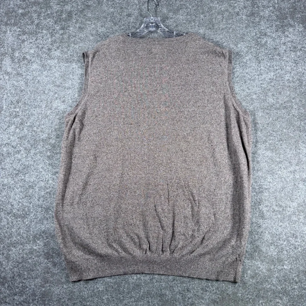 The Foundry Supply Co Men's 3XLT Brown Cotton Sweater Vest Crew Neck Big Tall